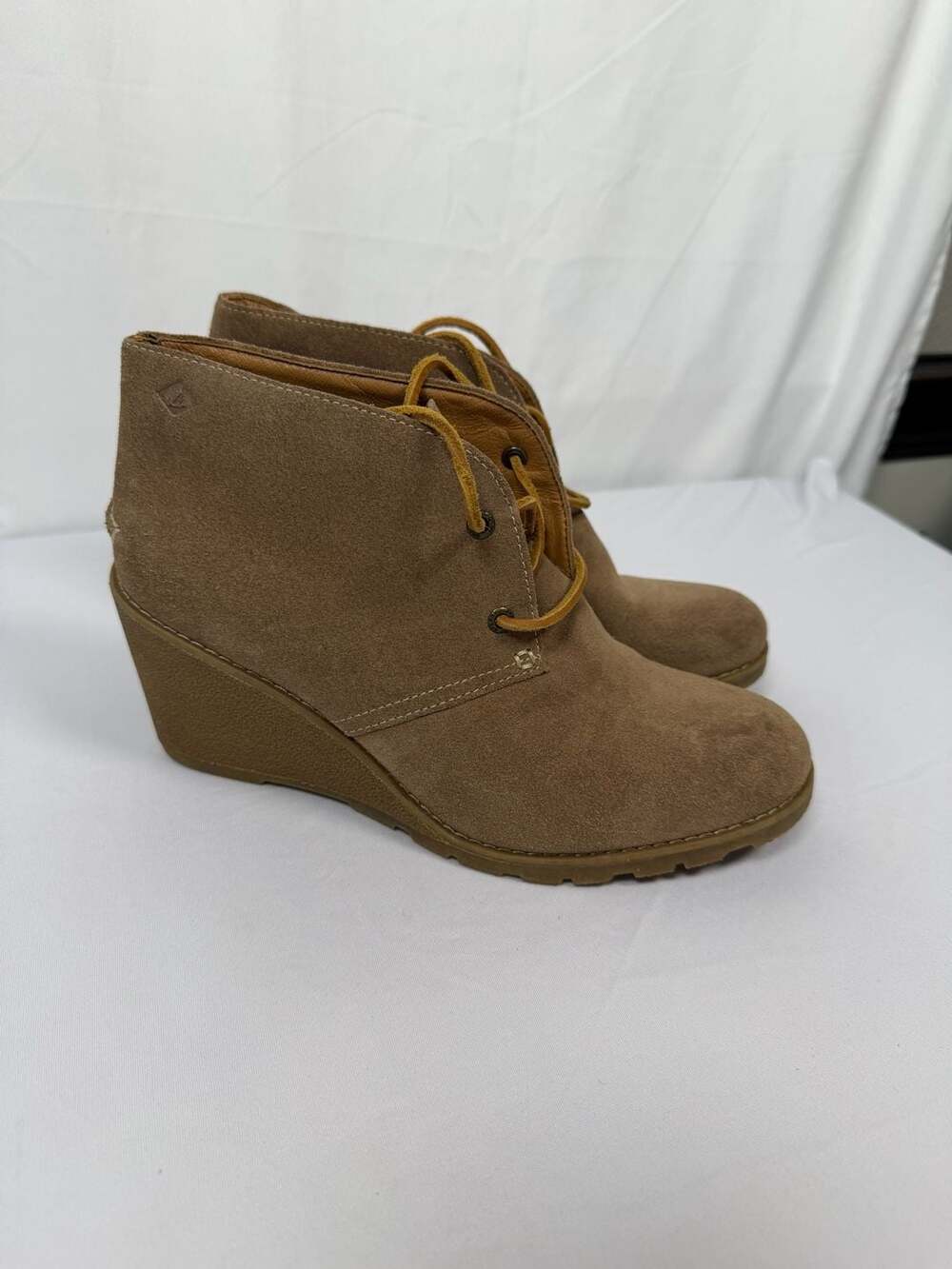Sperry Stella Prow Women's Brown Suede Wedge Ankle Booties Size 8.5M